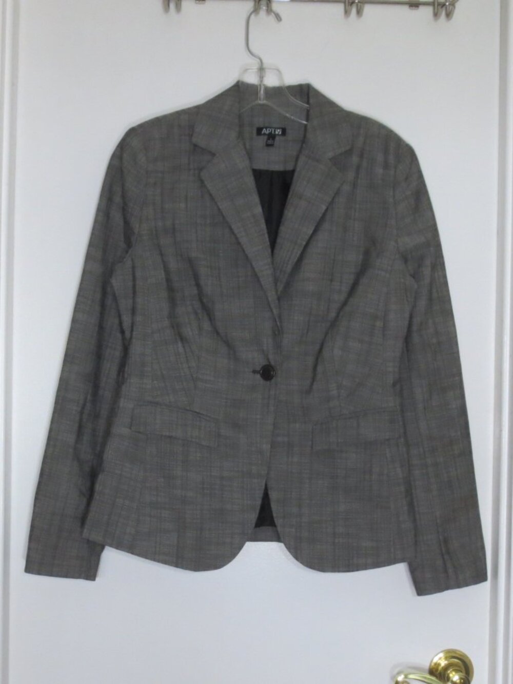 NEW Apt.9 Jacket Multi-tone Gray Neutral Cotton Classic Tailored Blazer Size 6